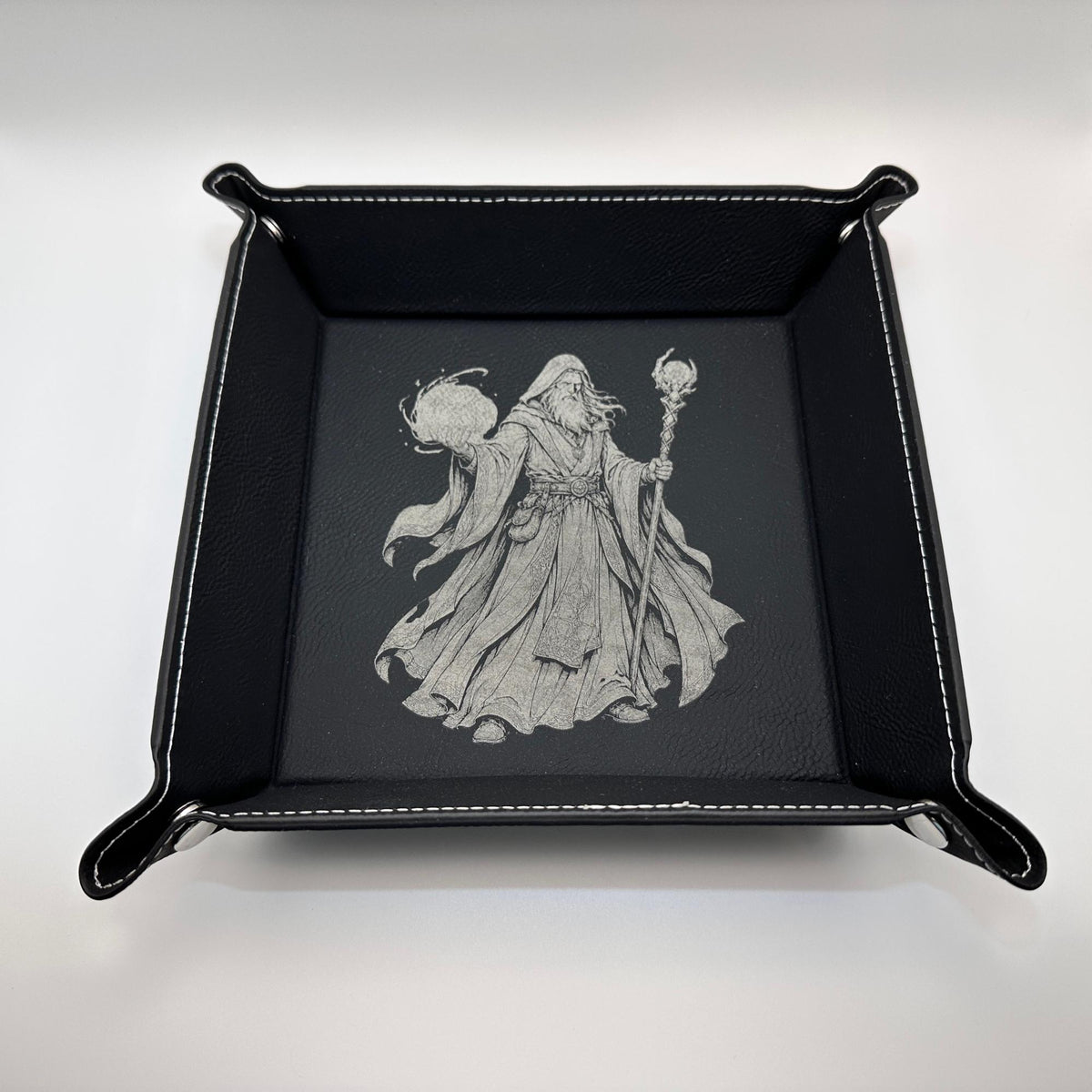 9" Rolling Area-Wizard Dice Tray, Engraved Fantasy Dice Rolling Tray, Tabletop RPG Gift