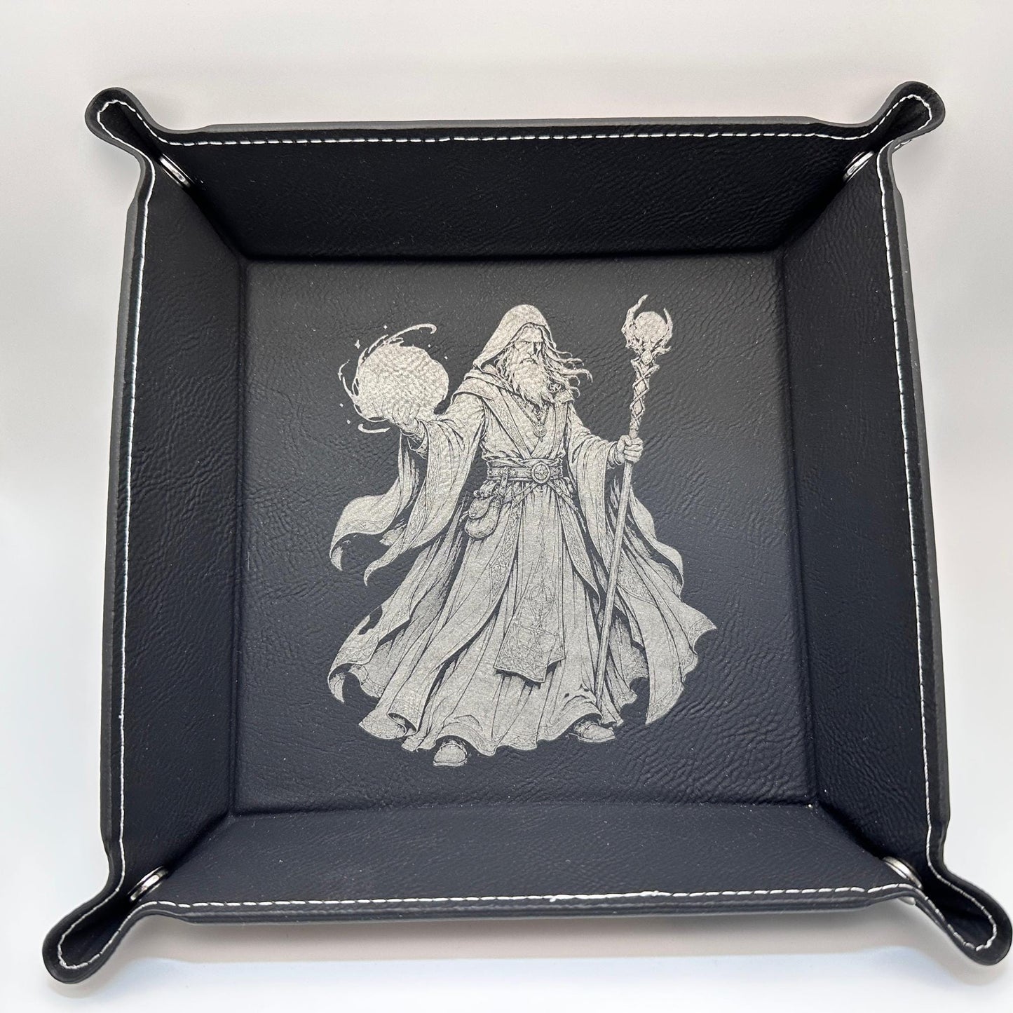 9" Rolling Area-Wizard Dice Tray, Engraved Fantasy Dice Rolling Tray, Tabletop RPG Gift