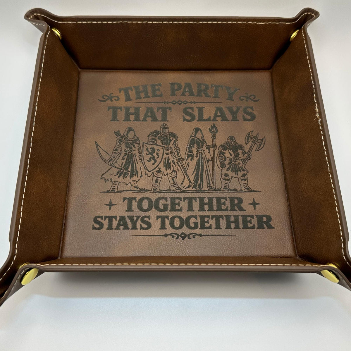 6" Rolling Area - Party That Slays Dice Tray, Engraved Fantasy Dice Rolling Tray, Tabletop RPG Gift