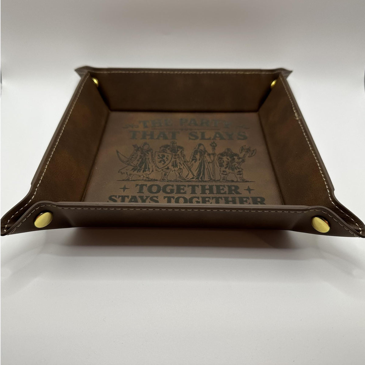 9" Rolling Area-Party That Slays Dice Tray, Engraved Fantasy Dice Rolling Tray, Tabletop RPG Gift